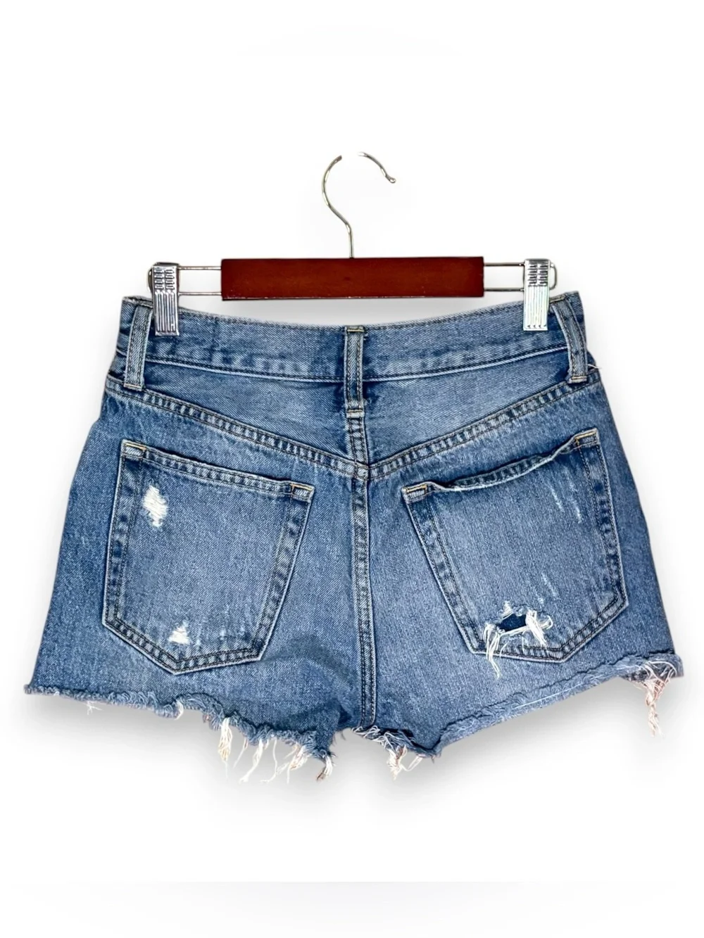 Free People Sofia Shorts Denim Jean Size 24 Distressed Summer Casual Classic